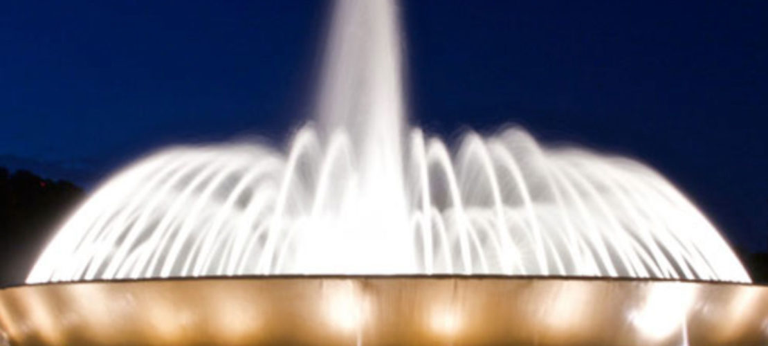 Jerdon Mecom Fountain at Night