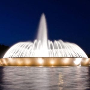 Jerdon Mecom Fountain at Night