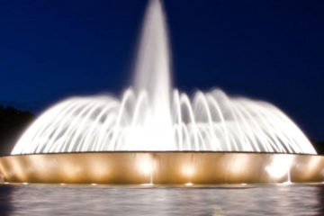 Jerdon Mecom Fountain at Night